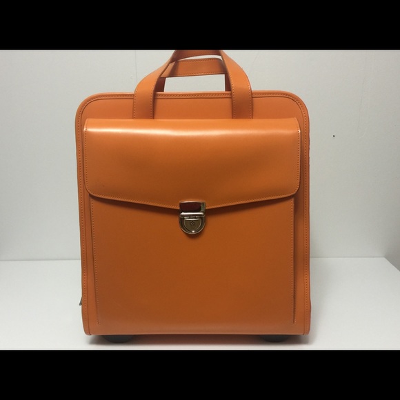 Jack Georges Handbags - Orange Jack Georges Milano wheeled briefcase